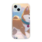 Lee17のアイススケートする柴犬 Clear Smartphone Case