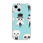 MEGROOVEのドクロいっぱい💀 Clear Smartphone Case