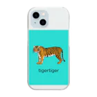 tigertigerの tigertiger ターコイズ 투명 스마트폰 케이스