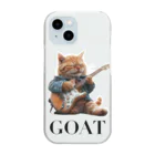 G.O.A.T.designのギターを弾く愛らしい猫 Clear Smartphone Case