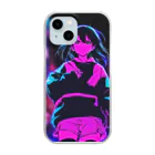 Oni-Giriの#Neon Shibuya ver4 Clear Smartphone Case