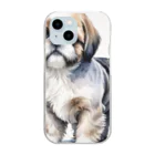 Animal Illustration shopのシーズー　Shih Tzu　水彩画風 Clear Smartphone Case