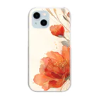 cute styleのlucky flower -red Clear Smartphone Case