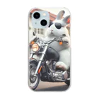 やんちゃな動物達のやんバニー　バイクver Clear Smartphone Case