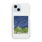 屋根裏部屋の山と夜空 Clear Smartphone Case