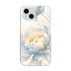 cute styleのLucky Flower Silver Blue Clear Smartphone Case