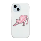 parucatsの桜猫クリアスマホケース【cherry blossom cat】stretch Clear Smartphone Case