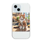 にゃんぼショップ🐈のごはんまちにゃんこ Clear Smartphone Case