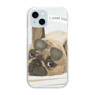 3dog_mamanの甘えて見つめるワンちゃん Clear Smartphone Case