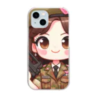 WakuWakustoreのarmy girl Clear Smartphone Case