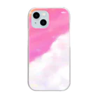 milkyway.77の絵の具風 ゆめかわなピンク空 Clear Smartphone Case