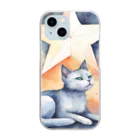 星降る夜にの星追い猫 Clear Smartphone Case