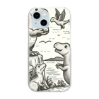 dinaso_sのティラノサウルスの家族 Clear Smartphone Case