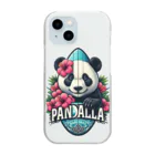 PandallaのPandallaロゴ3/パンダ クリアスマホケース