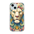 chaochao0701の浮世絵風　ライオン（顔）"Ukiyo-e style lion (face)."  "浮世繪風格的獅子（臉）。" Clear Smartphone Case