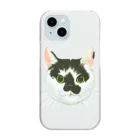 segasworksのねこさんのお顔（白黒ねこ） Clear Smartphone Case