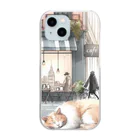 La-peaceのカフェ猫① Clear Smartphone Case