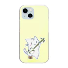 絵娯クリエイトのひのもとにゃんこ®️ 三味線 / 若菜 Clear Smartphone Case