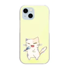 絵娯クリエイトのひのもとにゃんこ®️ 民謡マイク / 若菜 Clear Smartphone Case