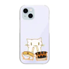 絵娯クリエイトのひのもとにゃんこ®️ 太鼓 / 桃藤 Clear Smartphone Case