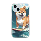 もふもふ堂の波乗り柴犬 Clear Smartphone Case