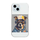 reon-5のちょっとストリート感のある犬のデザインです。 Clear Smartphone Case