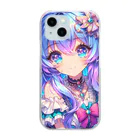 おでけけのおでかけの派手髪女の子 Clear Smartphone Case