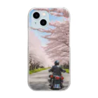 the blue seasonの春の息吹と共に - 桜のトンネルを駆ける Clear Smartphone Case