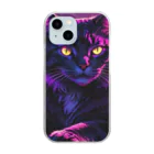 S Uの夜の静けさを満喫する猫 Clear Smartphone Case