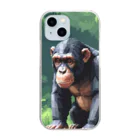 かたまりのドットチンパンジー Clear Smartphone Case