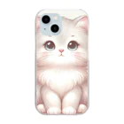 動物デザイングッズの可愛い猫ちゃん Clear Smartphone Case