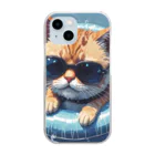 メロンパン猫のサマーキャット Clear Smartphone Case
