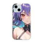 pukurou2096の紫髪のオッドアイ美少女 Clear Smartphone Case