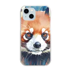 WithRedPandaの水彩風レッサーパンダ Clear Smartphone Case