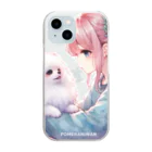 POMERANIWANのポメラニアンと女の子 ver.1 Clear Smartphone Case