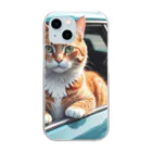 Kobayashi Kayoのドライブ中の猫 Clear Smartphone Case