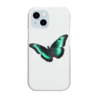 Mitsugosiの黒と翡翠の蝶々 Clear Smartphone Case