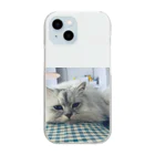 こまのギンガムチェック猫 Clear Smartphone Case