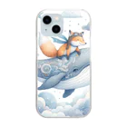 hinasoyuの鯨雲狐 Clear Smartphone Case