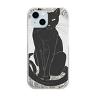 動物デザイングッズの黒猫 Clear Smartphone Case