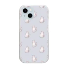 ふわぽこにゃんにゃんSHOP☁️🫧SUZURI支店のねこねこねこねこピンクシャム猫柄 Clear Smartphone Case