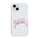 ふわぽこにゃんにゃんSHOP☁️🫧SUZURI支店のにゃんにゃん猫ゲームコントローラー Clear Smartphone Case