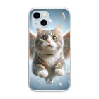 oz-chanの空飛ぶ猫リアル風1 Clear Smartphone Case