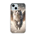 oz-chanの空飛ぶ猫リアル風2 Clear Smartphone Case