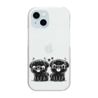 ブヒーズのtwin pug Clear Smartphone Case