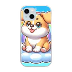 Minoyaの雲に乗った犬 Clear Smartphone Case