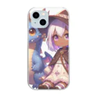 ピクセルパレットのドラゴンと可愛い女の子3 Clear Smartphone Case