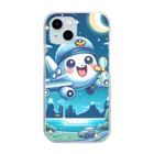 キャラクターズのキラキラ夜景飛行くん Clear Smartphone Case