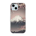 ころんと和み屋の桜と富士山 Clear Smartphone Case