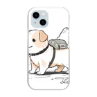 ganeshaのかわいい犬のバックグラウン Clear Smartphone Case